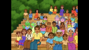 Look at all the people that are going to watch the play.