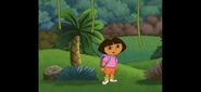 [The episode begins with Dora trying to find Boots, who is hiding somewhere in this forest.] Hello, Dora!