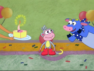 Benny tells Boots to blow out the candle so they can eat.