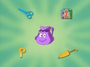 Backpack carried Dora's books the whole way! Can you find them?