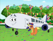 on a super jet plane!