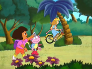 "It's a lady on a bike!" said Dora. Could that be…