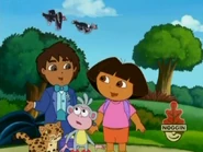 Diego has an idea: the giant condor birds can fly them to the party quick.