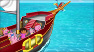 (Now's your opportunity to stop him after our failure the last time, Pirate Pigs! GO!)