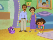 "This is a very special backpack, Dora," said Mami.