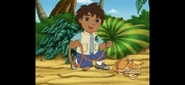 Diego asks, "What animal can crawl into a hole?"