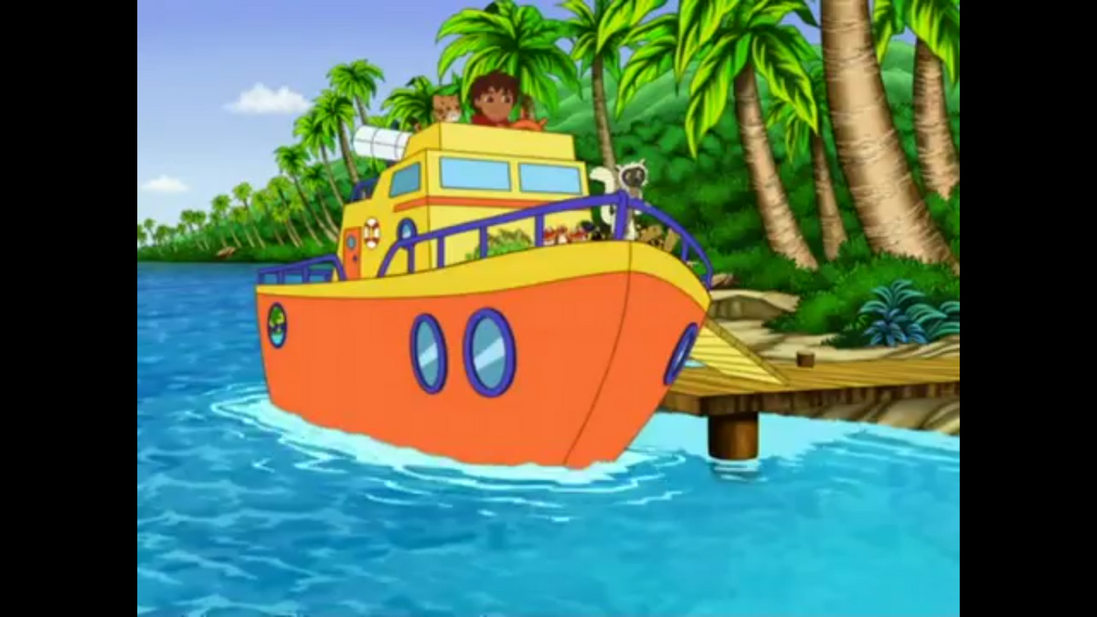 dora the explorer tries to ride a boat 