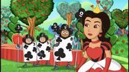 The guards are done with her, revealing that she is to blame! She disobeyed orders and deviated from the plan. If the King of Hearts hadn't appeared in this episode with the White Queen, they would truly have given Swiper Stayne one tart to solve all their problems and have all tarts for their kingdoms in harmony and fairness to Wonderland!