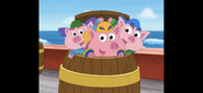 Para salvar la princesa! (The piggies in a barrel saying this)