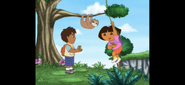 Dora swings to Diego.