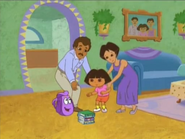 The backpack can talk! "¡Hola, Dora!" she said.