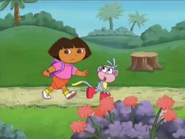 That sneaky fox is ALWAYS trying to SWIPER our stuff! (He'll try to swipe Dora's Backpack for sure!)