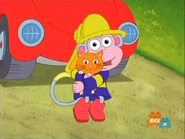 We sprayed a thirsty flower with our fire hose!
