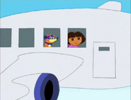 There's Dora and Swiper from their windows!
