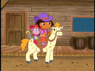 (Pony whinnies) What's your pony friend's name, Dora?