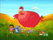 We got a boat from Tico, along the way! Swiper fell asleep! We got past him, HOORAY! (Look who's here: Tico, the Big Red Chicken, and even the Fiesta Trio!)