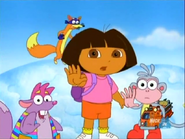 (Get ready to defeat him! Chop him down!!) Say, "Swiper, no swiping!".