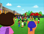 [Note: In this scene, Dora is wearing her ordinary clothes, instead of her China outfit.]