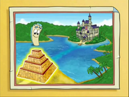 To get to the castle, first, we have to go through the pyramid.