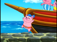 Down go the piggies to prepare the boarding party!