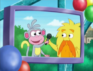 Here comes Mr. Troll! (Boots hands the mic to him)