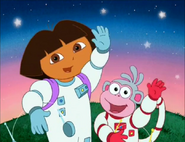 "¡Gracias!" they said. Goodbye! (And they will soon see their alien friends once again on a next Outer Space adventure with a newborn character in the future!)