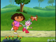 "Hey, Dora! Still have the cookie?"