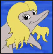 A river dolphin with long hair