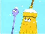 The wand and broomstick are freezing.