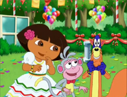 (Dora and Boots laughing) …so the Troll would open the gate!