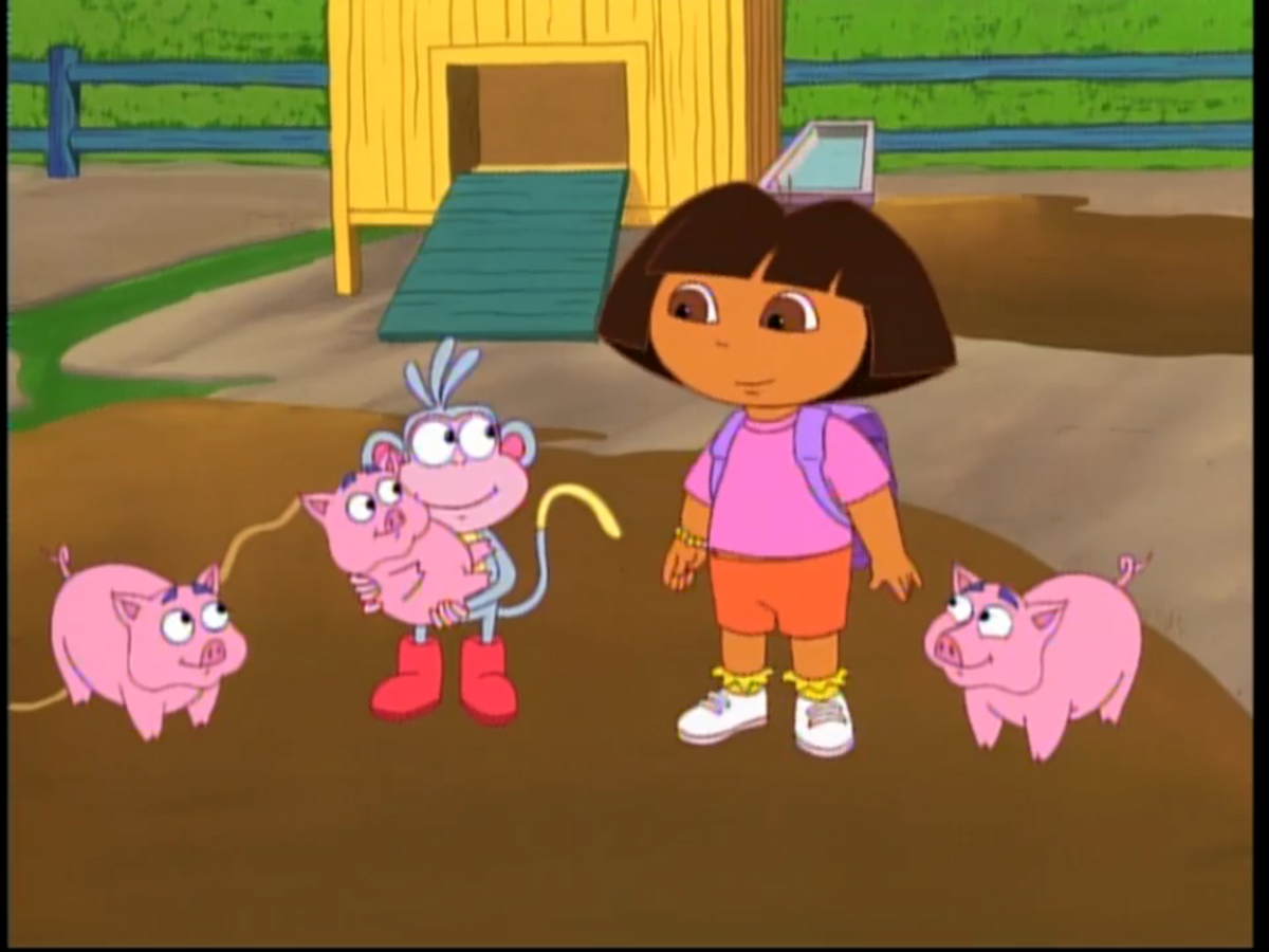 dora the explorer three little piggies