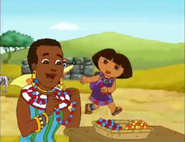 The people make beads to wear,