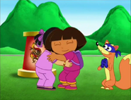 Mei and Dora hug.