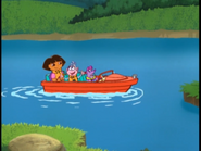 "But, Dora, which way do we go to get down the river?"