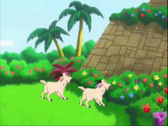 "HOORAY FOR DORA, BOOTS, AND SWIPER!" cheered the Goat Family.
