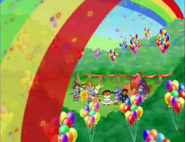 The huge rainbow is now shining all over the world! And these people love it! It is absolute pandemonium! More than ever, Dora and Swiper have proven themselves the true World Rescuer Adventurers!!