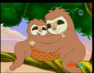 They hug.
