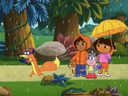 He goes away once again.