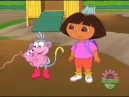 Boots wants to call that pig Oinky. "I'm gonna call you Oinky!"