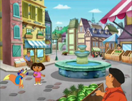 "Hey, Dora! I can see the tower!"
