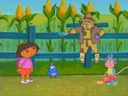 Follow the path with the blue stones and you'll find your way through the cornfield!