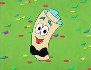 (Map in a black bow tie) We did it!