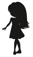 A silhouette of the original design of tween Dora.