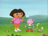 Dora decides to put it in Backpack until they get to the beach.