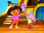 with her best friend Boots!