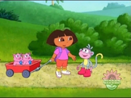 We pulled the wagon out of the mud!