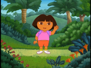 [The episode starts with Dora in the forest.] "¡Hola,