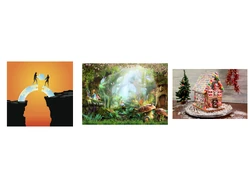 ロ*ア様 絵画原画（森のほのぼのXmas ）ジャビーなログハウスのカントリーアー My House” 14x22 – the bobbi becker gallery