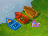 Tico doesn't know which boat to use.