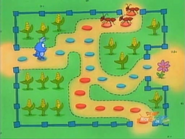 Boots is worried that she'll run into the mean red ants! We have to tell her to take the path with the blue stones! Remember, Baby Blue Bird speaks Spanish! So let's say, "azul". Can you say "azul"?